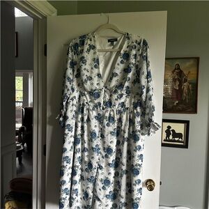 Modcloth Blue Floral Midi Dress